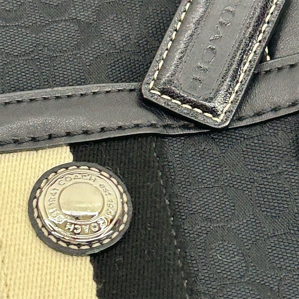 Coach Women's Black Canvas & Leather Tote Bag with Dust Bag EUC - Picture 5 of 16